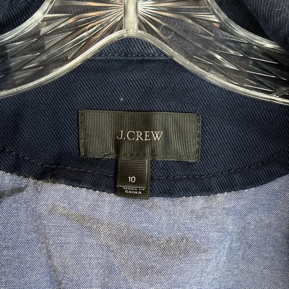 J.Crew Heavyweight Cotton Twill Pea Coat Navy Jacket‎ Size 10 - Picture 10 of 14